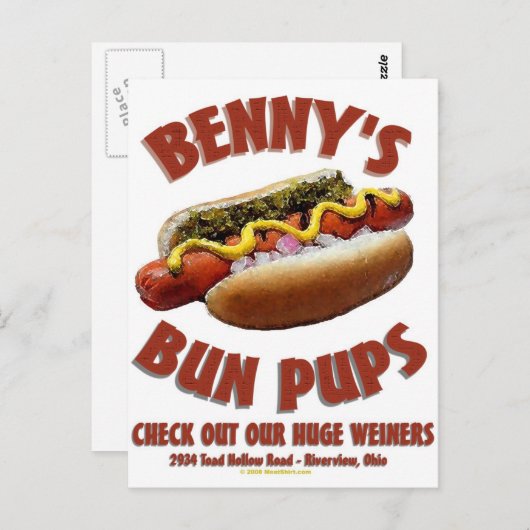 Bennys Brötchen-Welpen Postkarte (Vorne/Hinten)