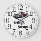 Benny's Classic Car Garage Large Clock Große Wanduhr (Vorderseite)
