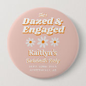 Benommen & Engagiert Groovy 70er-Junggesellinnenab Button (Vorderseite)