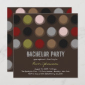 Benommene Farbdisco Dots Einladung Bachelor Party (Vorne/Hinten)