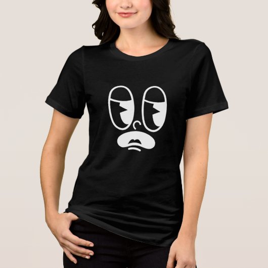 Benommener Glitch-Gesicht Tri-Blend Shirt (Vorderseite)