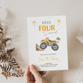 Benötigen Sie 4 Speed 4 Rad Quad Bike Einladung