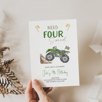 Benötigen Sie 4 Speed 4 Rad Quad Bike Einladung