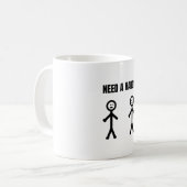 Benötigen Sie eine Hand Stickman Meme Kaffeetasse (Vorderseite Links)
