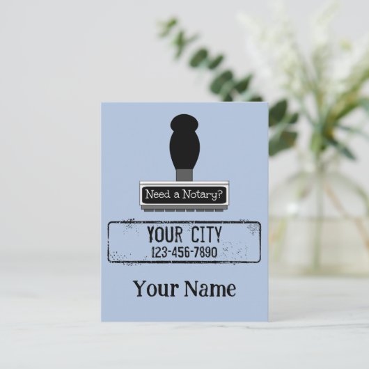 Benötigen Sie eine Notarkautschuk-Briefmarke mit b Postkarte (Stehend Vorderseite)