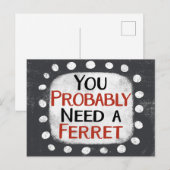 Benötigen Sie eine Postkarte für das Frettchen (Vorne/Hinten)