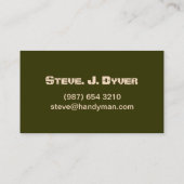 Benötigen Sie einen Heimwerker.? Visitenkarte (Rückseite)