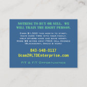 Benötigen Sie mehr Geld? Sizzle Karte (Rückseite)