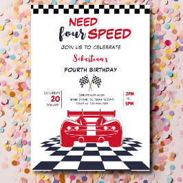 Benötigen Sie vier Speed Rennwagen vierten Kinderg Einladung