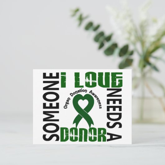 Benötigt einen Spender 4 Organ Spende Postkarte (Stehend Vorderseite)