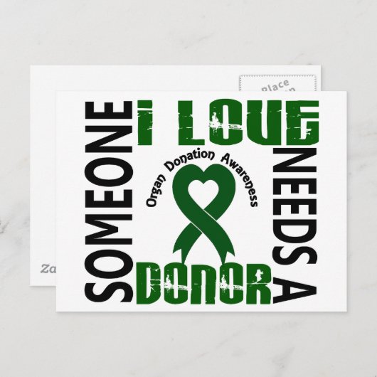 Benötigt einen Spender 4 Organ Spende Postkarte (Vorne/Hinten)