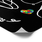 Benötigt keine Worte Asl Puzzle Piece Herz Autismu Poster (Ecke)