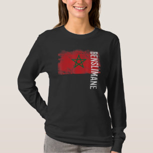 Benslimane Marokko-Flagge für Marokkaner Männer Fr T-Shirt