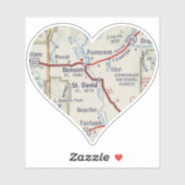 Benson AZ Vintag Map Aufkleber (Blatt)