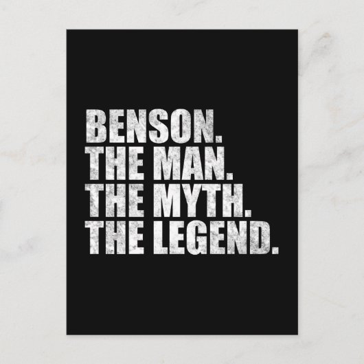 Benson Name, Benson Der Mann Der Mythos Die Legend Postkarte (Vorderseite)