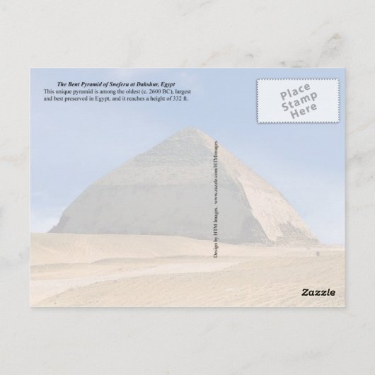 Bent Pyramid in Dahshur, Ägypten Postkarte (Rückseite)