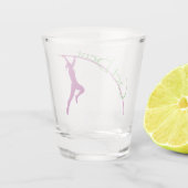 Bent Women's Pole Vaulter Schnapsglas (Rückseite)