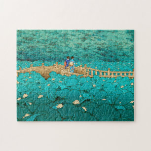Benten Pond in Shiba Kawase Hasui japanische Lands Puzzle