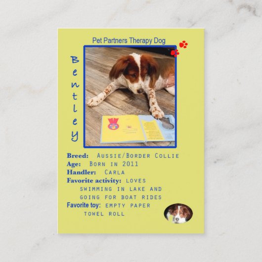 bentley korrigierte Visitenkarte (Rückseite)