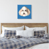 Bentley Portrait Pet Drawing Dark Blue Leinwanddruck (Insitu (Schlafzimmer))