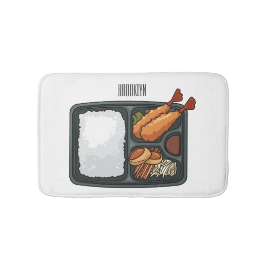 Bento Cartoon Illustration Badematte (Vorderseite)