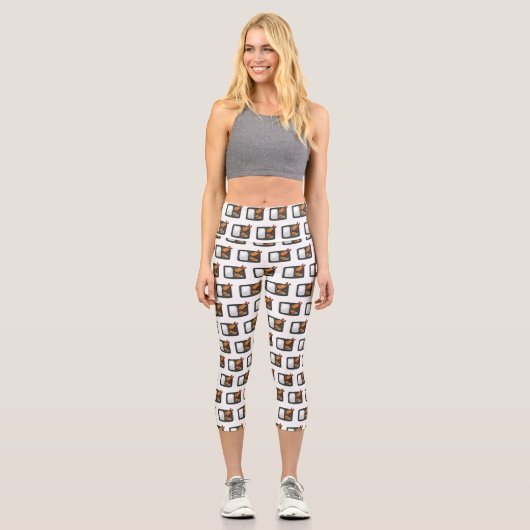 Bento Cartoon Illustration Capri Leggings (Vorderseite)