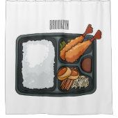 Bento Cartoon Illustration Duschvorhang (Vorderseite)