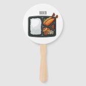 Bento Cartoon Illustration Fächer (Rückseite)