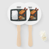 Bento Cartoon Illustration Fächer (Vorne und Hinten)