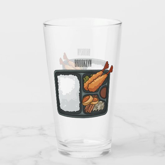 Bento Cartoon Illustration Glas (Rückseite)