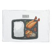 Bento Cartoon Illustration Kissenbezug (Rückseite)