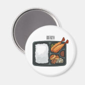 Bento Cartoon Illustration Magnet (Vorderseite/Rückseite)