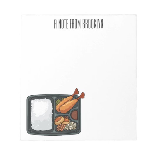 Bento Cartoon Illustration Notizblock (Vorderseite)