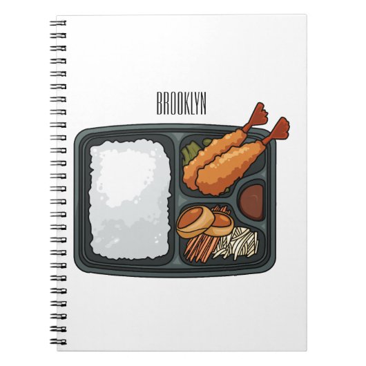 Bento Cartoon Illustration Notizblock (Vorderseite)