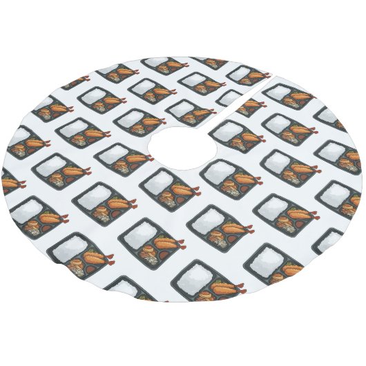 Bento Cartoon Illustration Polyester Weihnachtsbaumdecke (Schrägansicht)