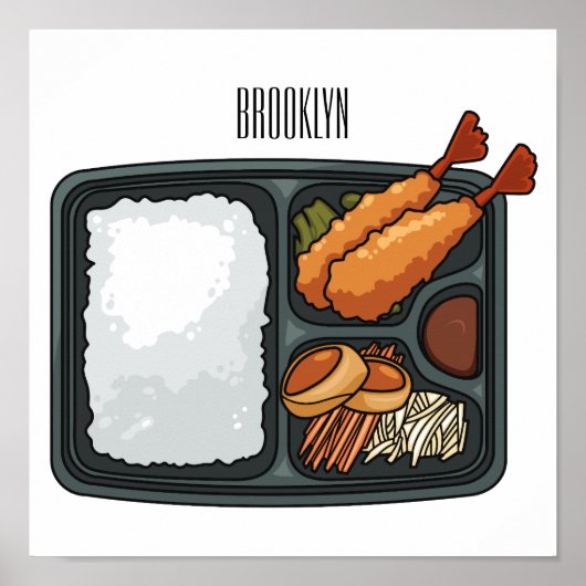Bento Cartoon Illustration Poster (Vorne)
