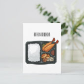 Bento Cartoon Illustration Postkarte (Stehend Vorderseite)