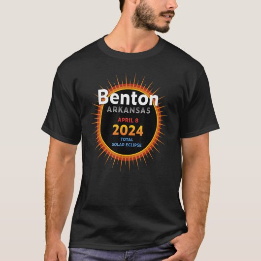Benton Arkansas AR Total Solar Eclipse 2024 2 T-Shirt (Vorderseite)