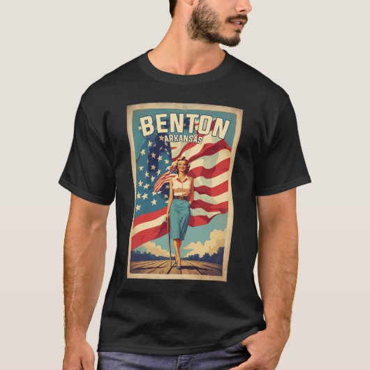 Benton Arkansas Usa Vintage Tourismus T-Shirt (Vorderseite)
