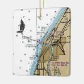 Benton Harbour MI Nautical Chart Keramikornament (Links)