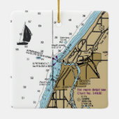 Benton Harbour MI Nautical Chart Keramikornament (Rückseite)