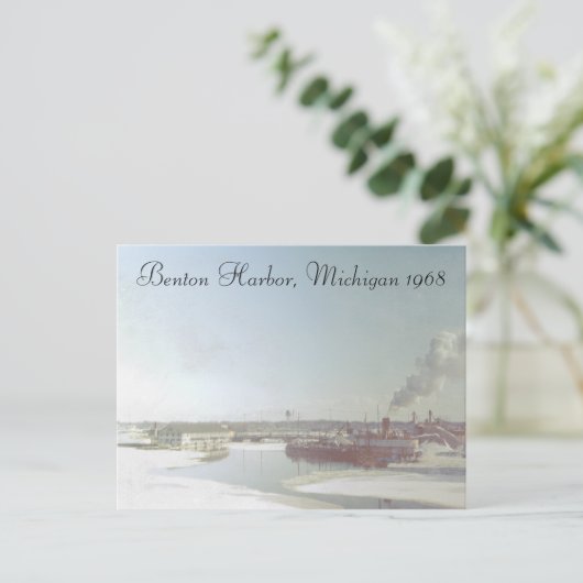 Benton Harbour Michigan und Fluss Postkarte (Stehend Vorderseite)