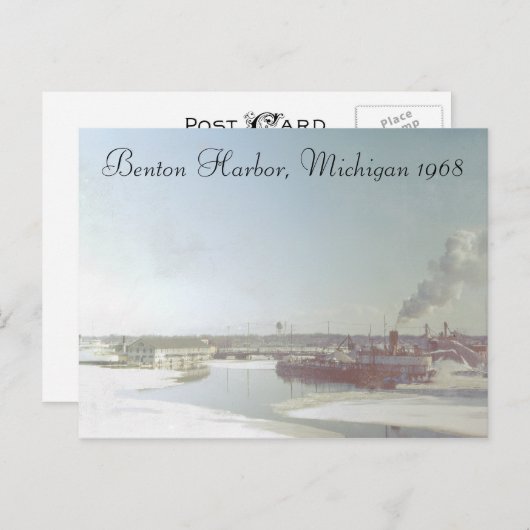 Benton Harbour Michigan und Fluss Postkarte (Vorne/Hinten)