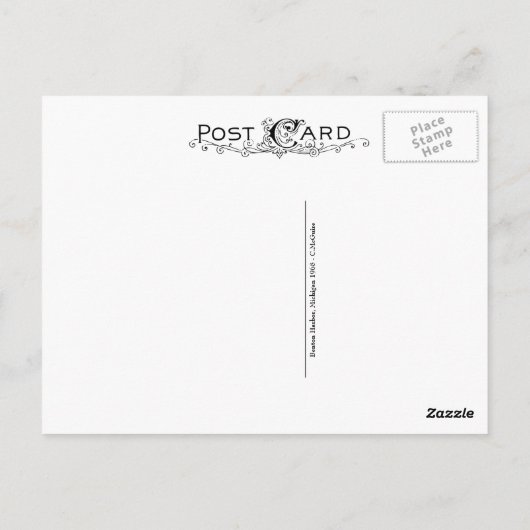 Benton Harbour Michigan und Fluss Postkarte (Rückseite)