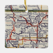 Bentonville AR Vintage Karte Keramikornament (Vorderseite)