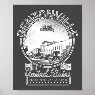 BENTONVILLE ARKANSAS - BENTONVILLE SQUARE VINTAG POSTER