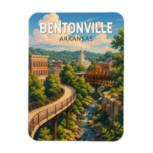 Bentonville Arkansas Illustration Reise Kunst Magnet