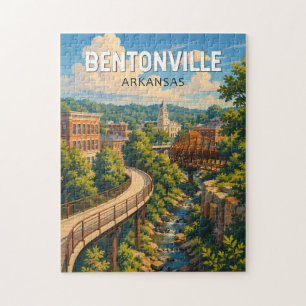 Bentonville Arkansas Illustration Reise Kunst Puzzle