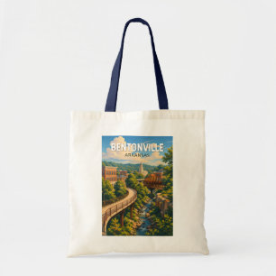 Bentonville Arkansas Illustration Reise Kunst Tragetasche
