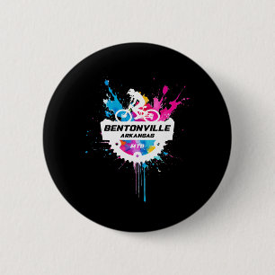 Bentonville Arkansas Mountainbiken Farbiger Schmer Button